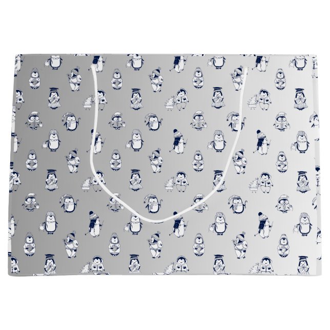 Penguin Party Perfect: Stylish Gift Bag Delight! (Front)