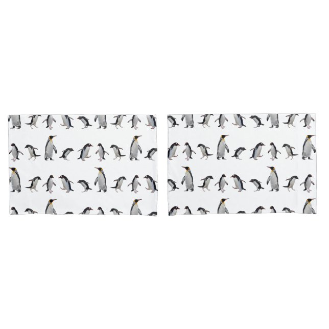 Penguin Party Pillowcases (choose colour) (Front-Set)