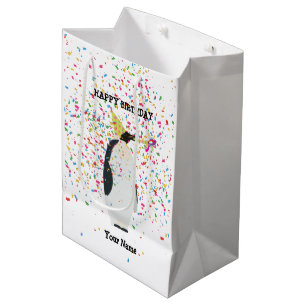 Penguin Partying - Animals at Birthday Party Medium Gift Bag