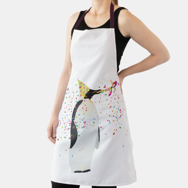 Penguin Partying - Animals Having a Party Apron (Insitu)
