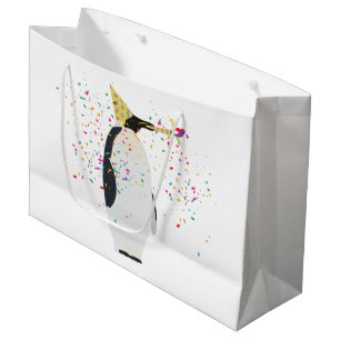 Penguin Partying - Animals Having a Party Large Gift Bag