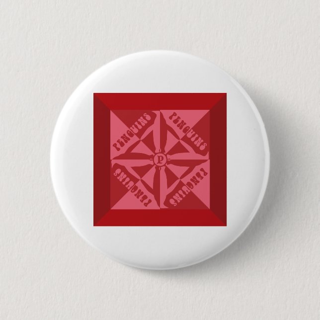 Penguin Pattern 2 Inch Round Button (Front)