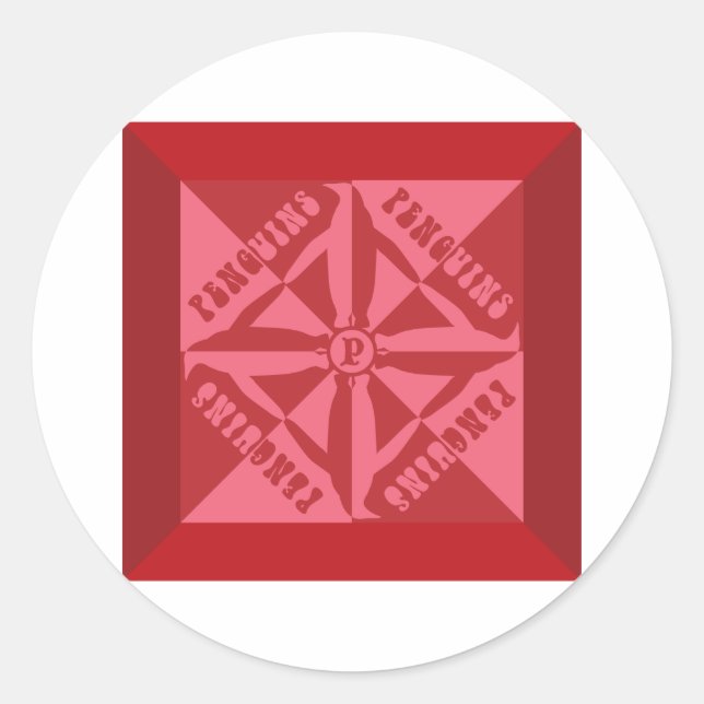 Penguin Pattern Classic Round Sticker (Front)