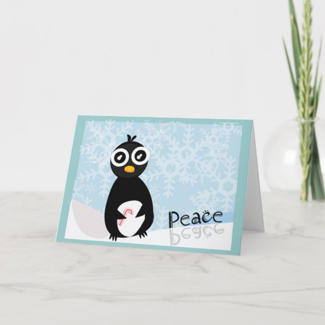 Penguin Peace Winter Card (Front)
