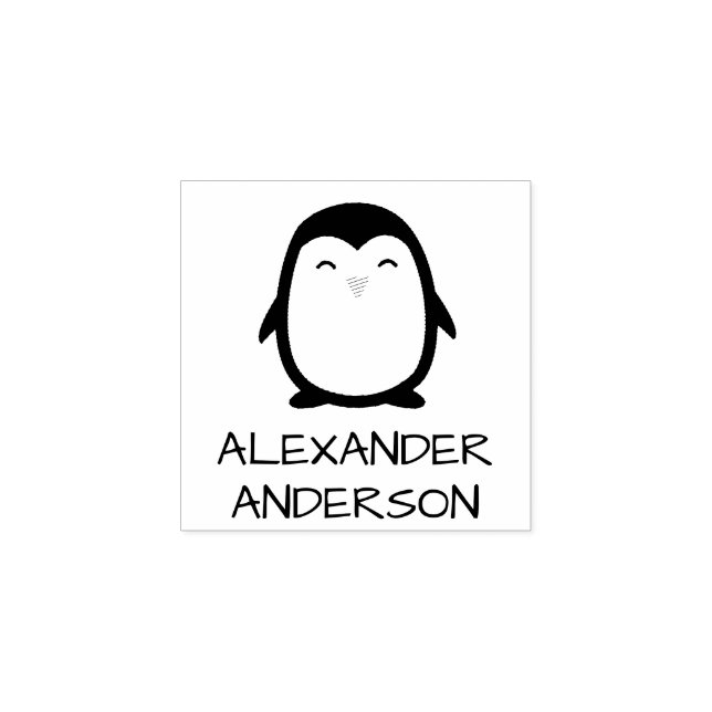 Penguin Personalize Rubber Stamp (Imprint)