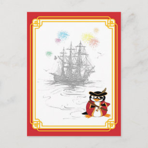 Penguin Pirate Postcard
