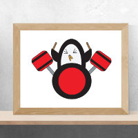 Penguin Playing Drums Cute
