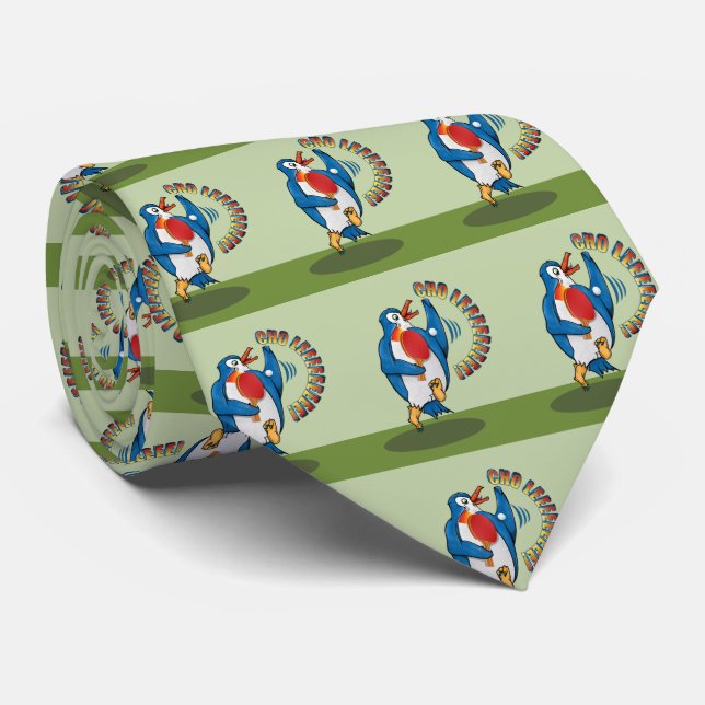 Penguin Playing table tennis cho le Tie (Rolled)