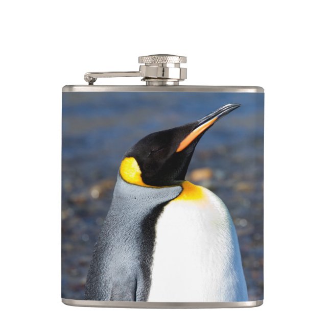 Penguin Portrait Hip Flask (Front)