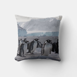 Penguin Procession - Antarctic Wildlife  Throw Pillow