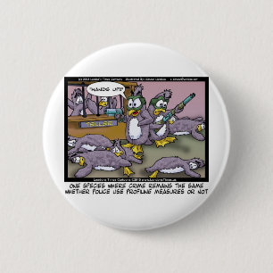 Penguin Profiling Funny Gifts Tees & Collectibles 2 Inch Round Button