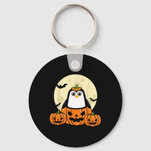 Penguin Pumpkin Moon Bats Costume Cute Easy Hallow Keychain