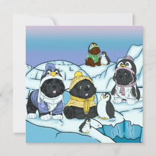 Penguin Puppy March Holiday Card