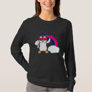 Penguin Rainbow Bisexual Pride Bisexuality Flag Lg T-Shirt
