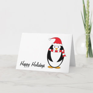 Penguin Red Clothes Holiday Card