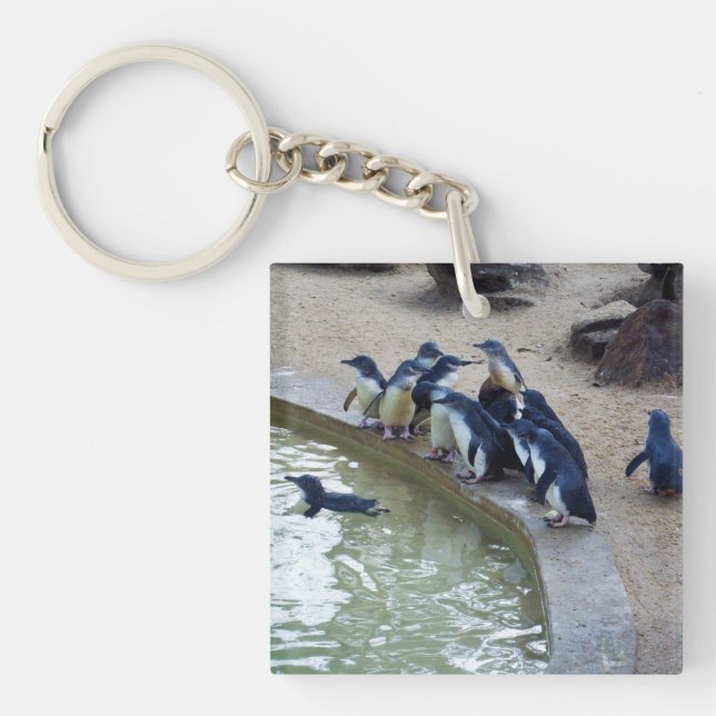 Penguin Relay: Penguin Flock Swim Team, Keychain (Front)
