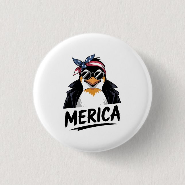 Penguin Resist Penguins Protest Against  1 Inch Round Button (Front)
