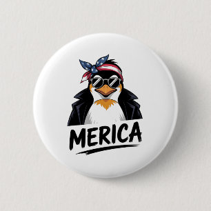 Penguin Resist Penguins Protest Against 2 Inch Round Button