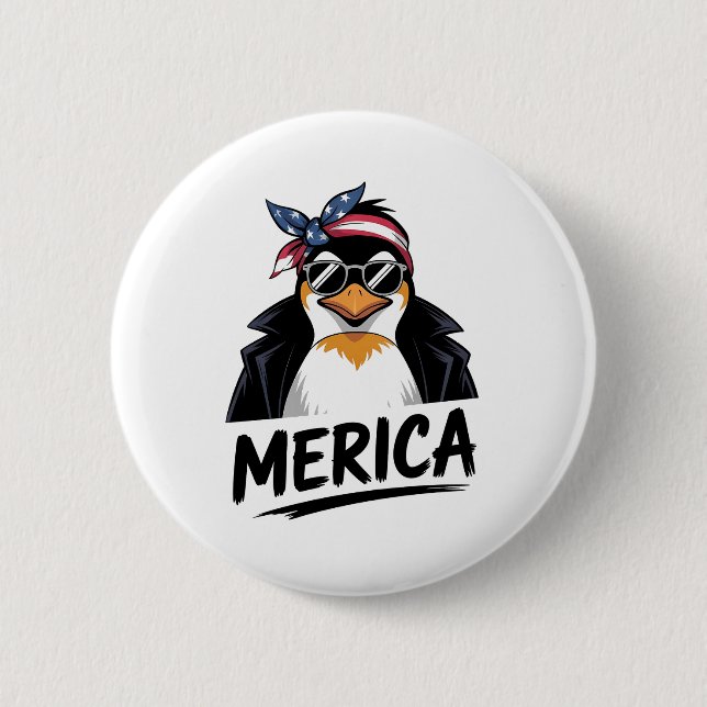 Penguin Resist Penguins Protest Against  2 Inch Round Button (Front)