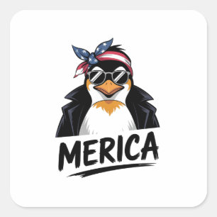 Penguin Resist Penguins Protest Against Square Sticker
