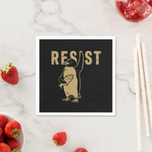 Penguin Resist Penguins Protest Against Tariffs Napkin