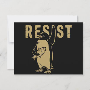 Penguin Resist Penguins Protest Against Tariffs Postcard