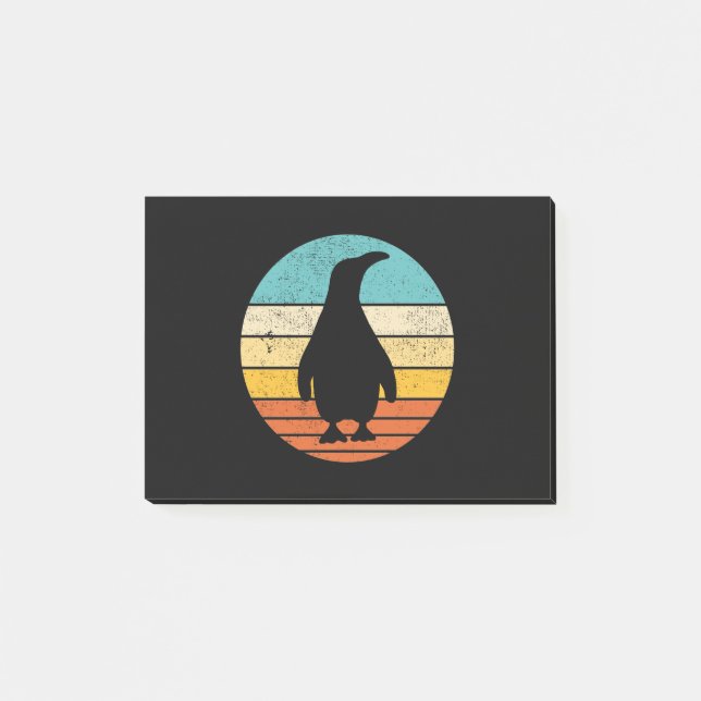 Penguin Retro Vintage Sunset Post-it Notes (Front)