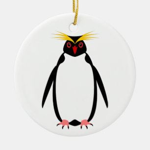 Penguin rockhopper or macaroni ceramic ornament