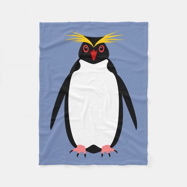 Penguin rockhopper or macaroni fleece blanket (Front)