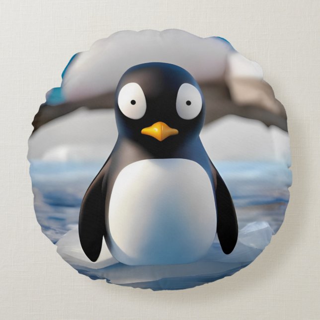Penguin Round Pillow (Front)