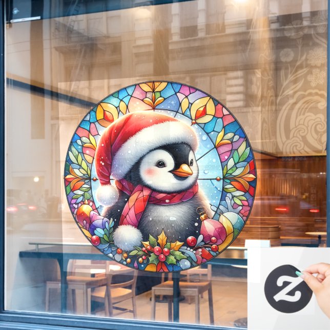 Penguin Round Window Cling (Cafe Window)