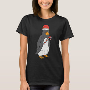 Penguin Santa Animal Christmas Xmas Women Girls T-Shirt
