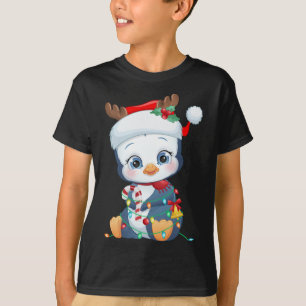 Penguin Santa Hat Christmas Penguin Lovers Pajama T-Shirt