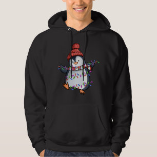 Penguin Santa Lights Christmas Pyjamas Cute Pengui Hoodie