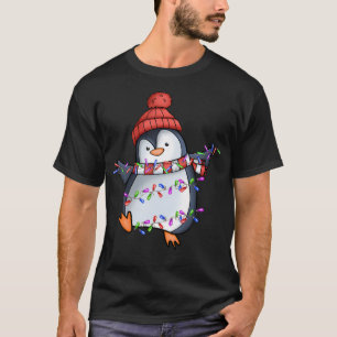 Penguin Santa Lights Christmas s Cute Penguins Xm T-Shirt
