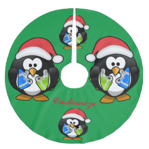 Penguin Santa  Thunder_Cove  Brushed Polyester Tree Skirt
