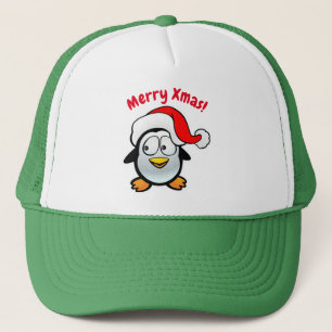 Penguin Santa Trucker Hat
