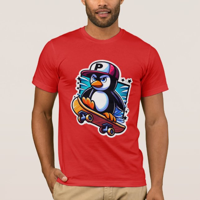 PENGUIN SKATEBOARDER T-Shirt (Front)