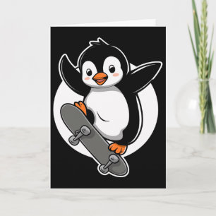 Penguin Skater Skateboarding Skateboard Skating  Card