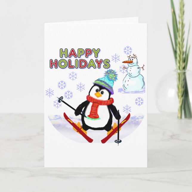 Penguin Skier Cards (Front)