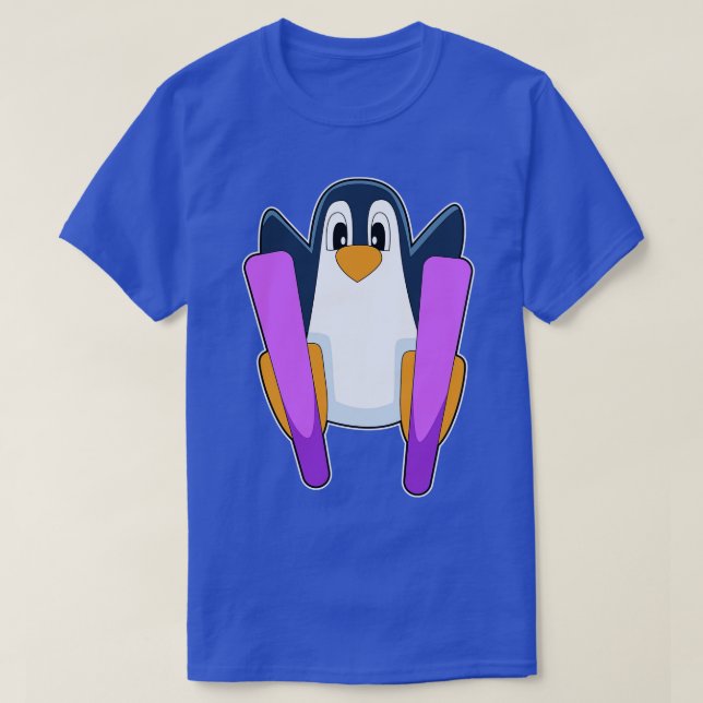 Penguin Skier Ski T-Shirt (Design Front)
