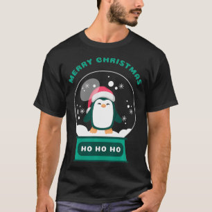 Penguin Snow Globe  Merry Christmas Winter  T-Shirt
