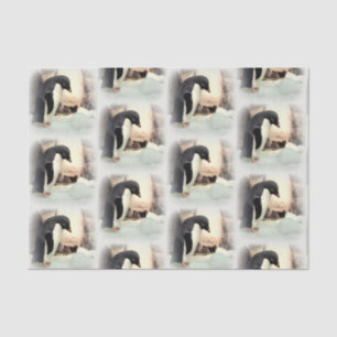 Penguin Snowball Fight Tissue Paper