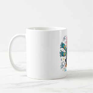 Penguin Snowball Fight Winter Art Coffee Mug