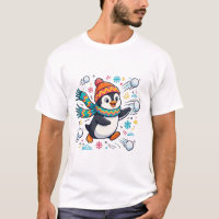 Penguin Snowball Fight Winter Art