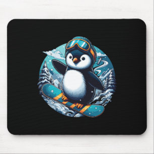 Penguin Snowboard Apparel Snowboarding Snowboarder Mouse Pad