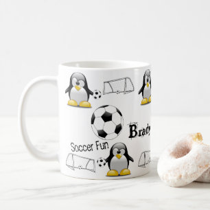 Penguin Soccer Ball Fun Mug