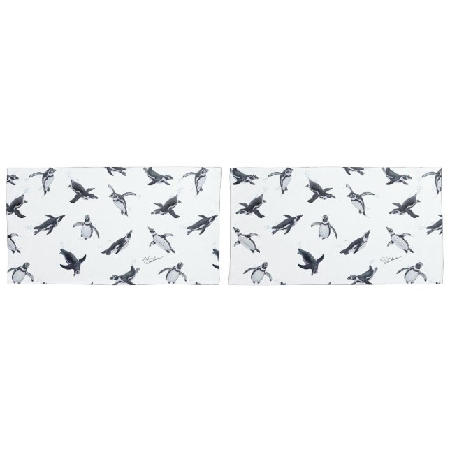 Penguin Squadron | Ocean Art Design Pillowcase (Front-Set)