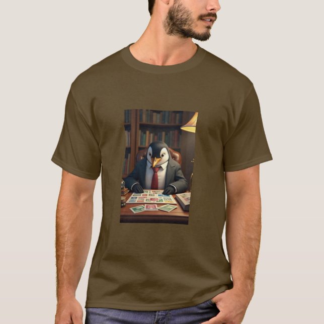 penguin stamp collector t-shirt (Front)