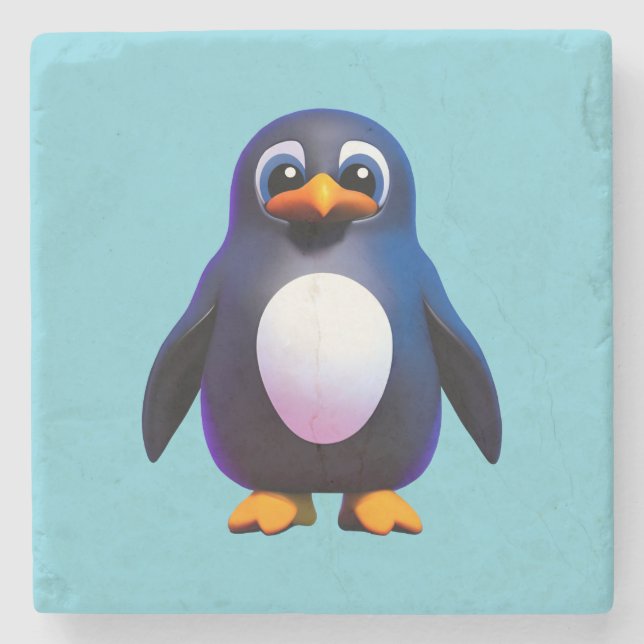 Penguin Stone Coaster (Front)